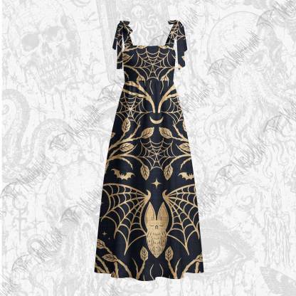 Midnight Manorv Tie Shoulder Maxi Dress