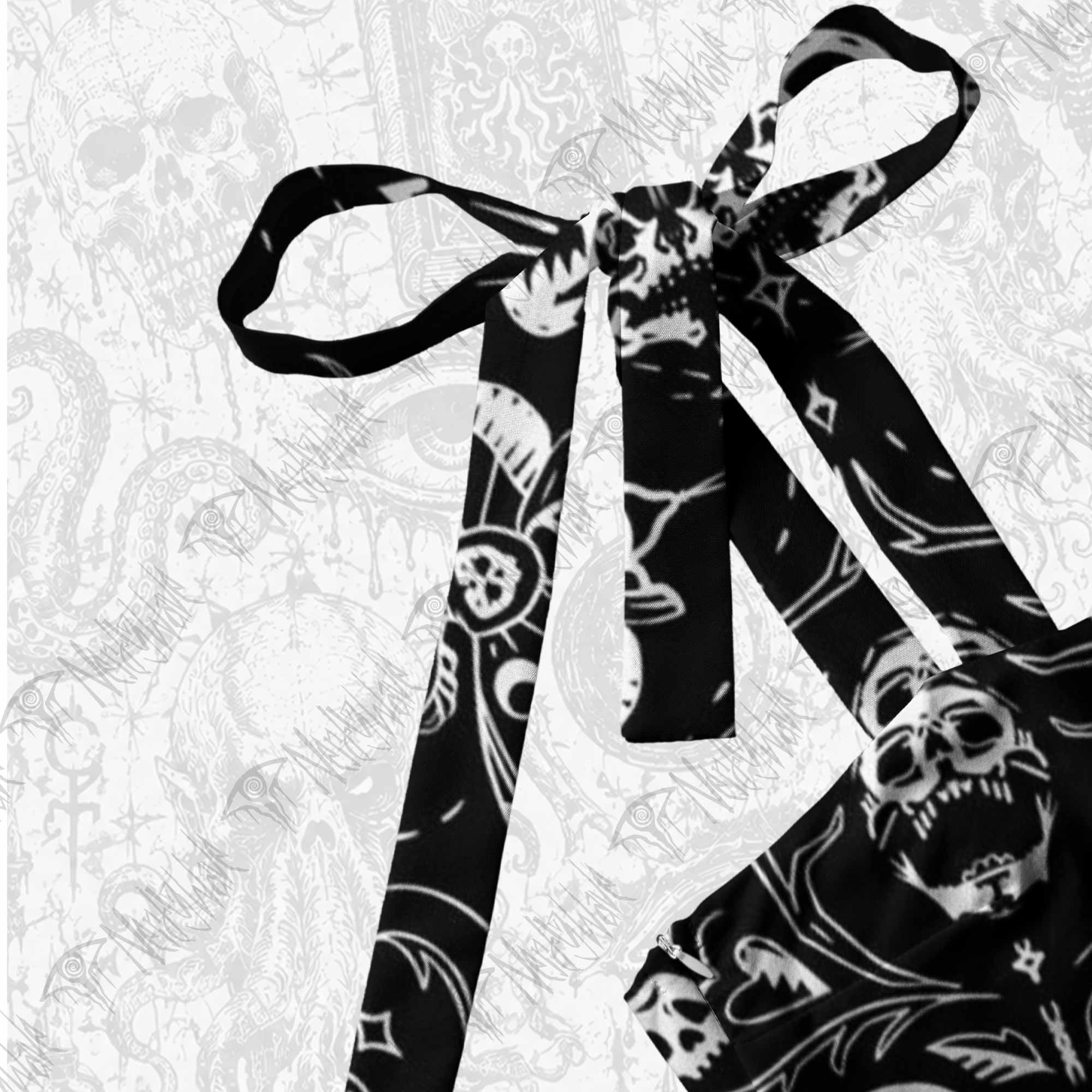 Dark Goth Tie Shoulder Maxi Dress