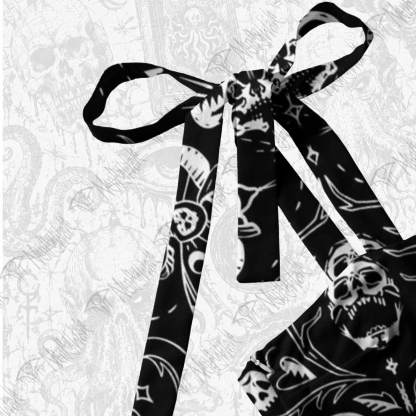 Dark Goth Tie Shoulder Maxi Dress