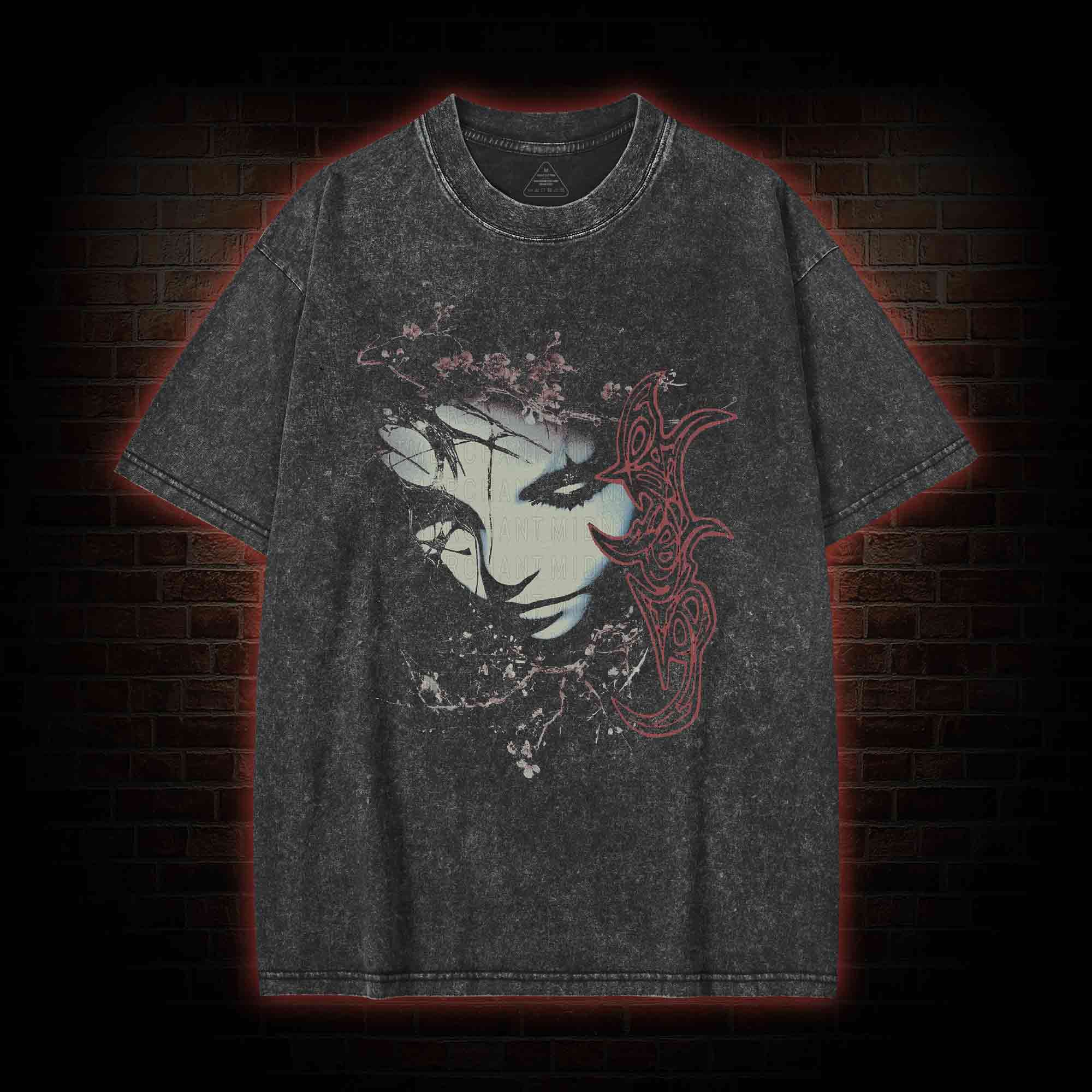 Grunge Style Graphic Washed T-shirt