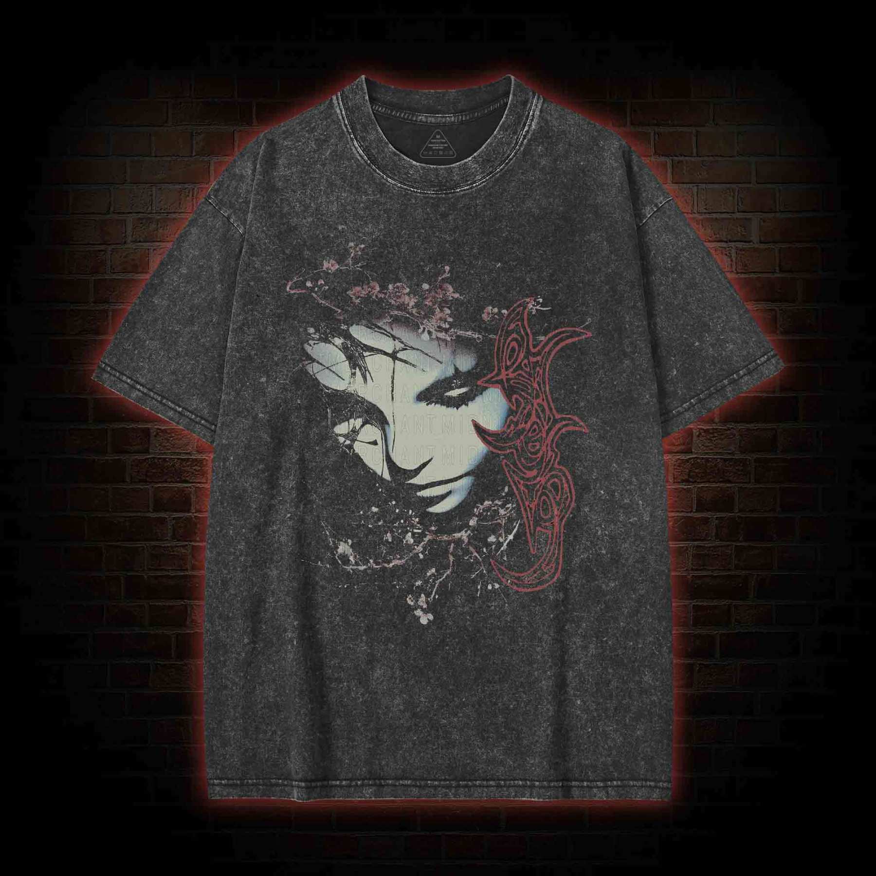 Grunge Style Graphic Washed T-shirt