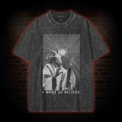 I Want to Believe Goat Washed T-shirt