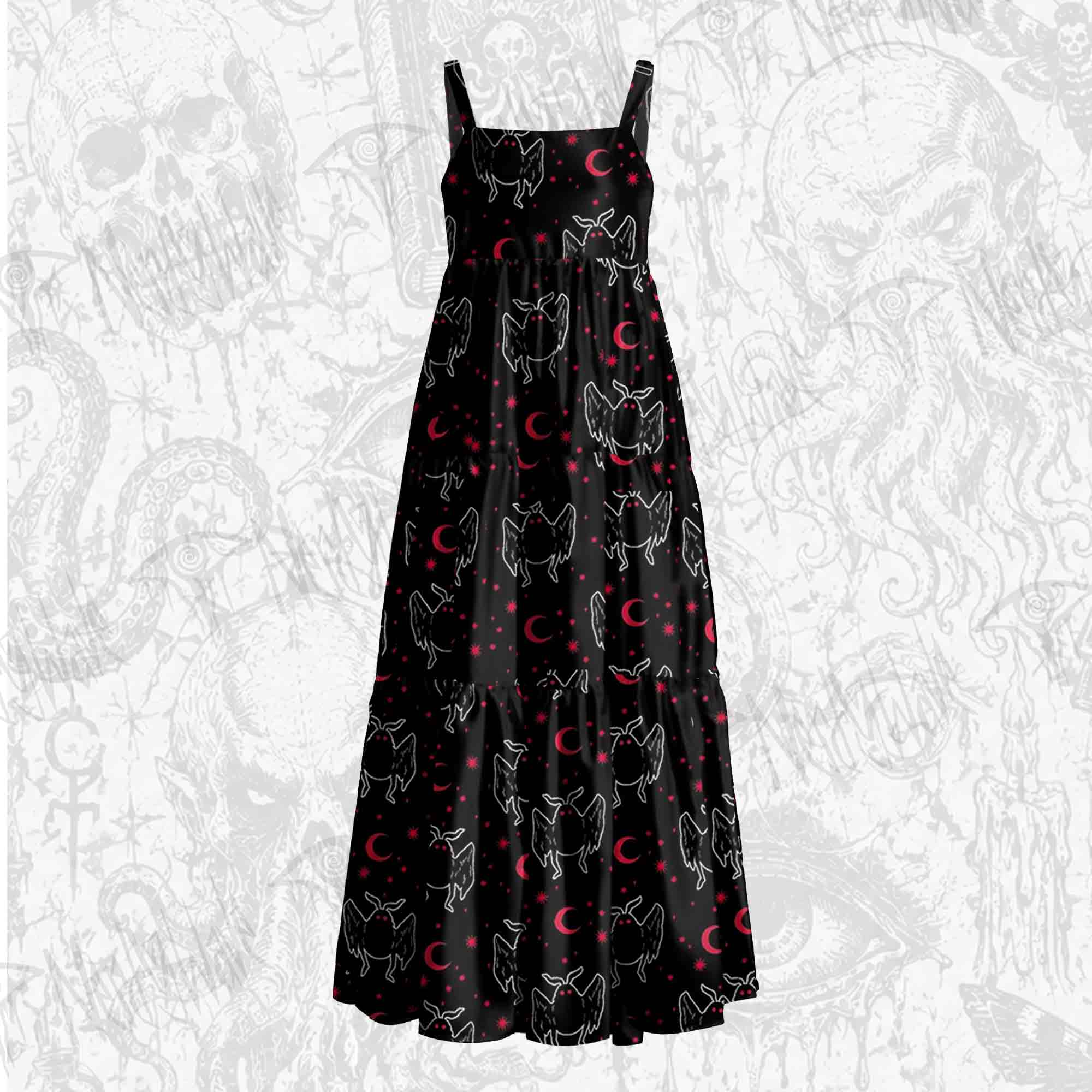 Mothman Night Wide Straps Maxi Dress