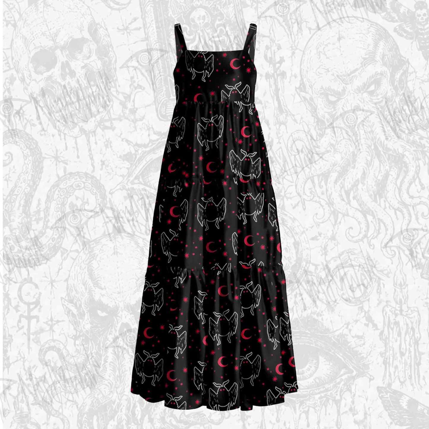 Mothman Night Wide Straps Maxi Dress