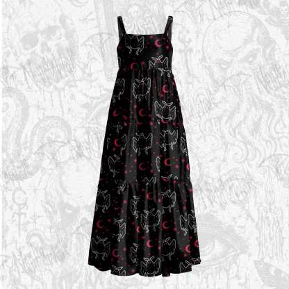 Mothman Night Wide Straps Maxi Dress