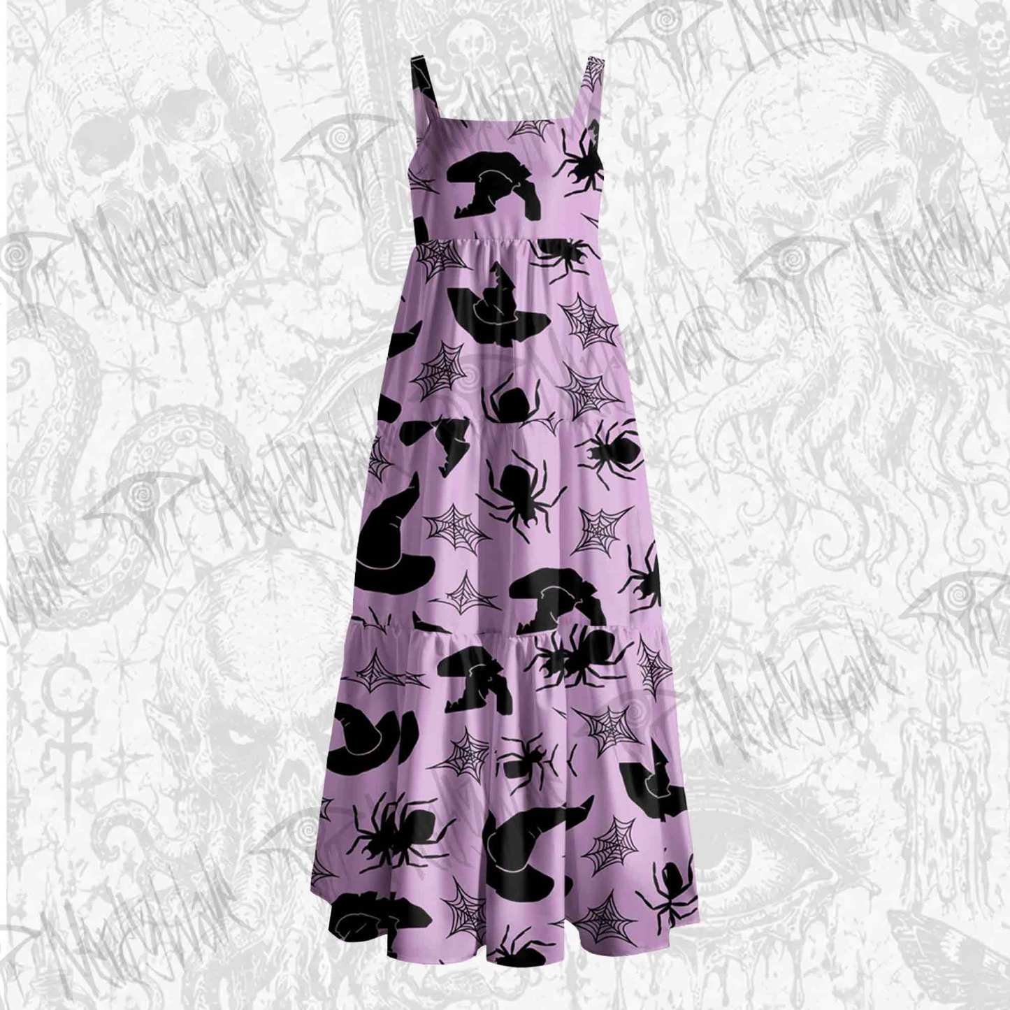 Pastel Goth Wide Straps Maxi Dress