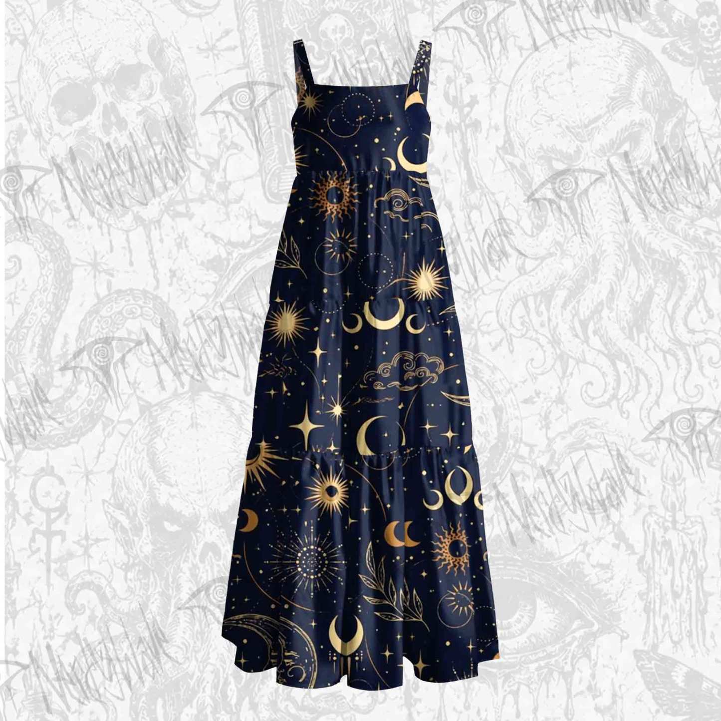Celestial Aesthetic Wide Straps Maxi Dress