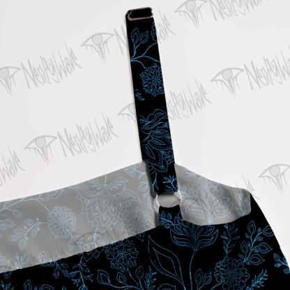 Gothic Botanical Wide Straps Maxi Dress