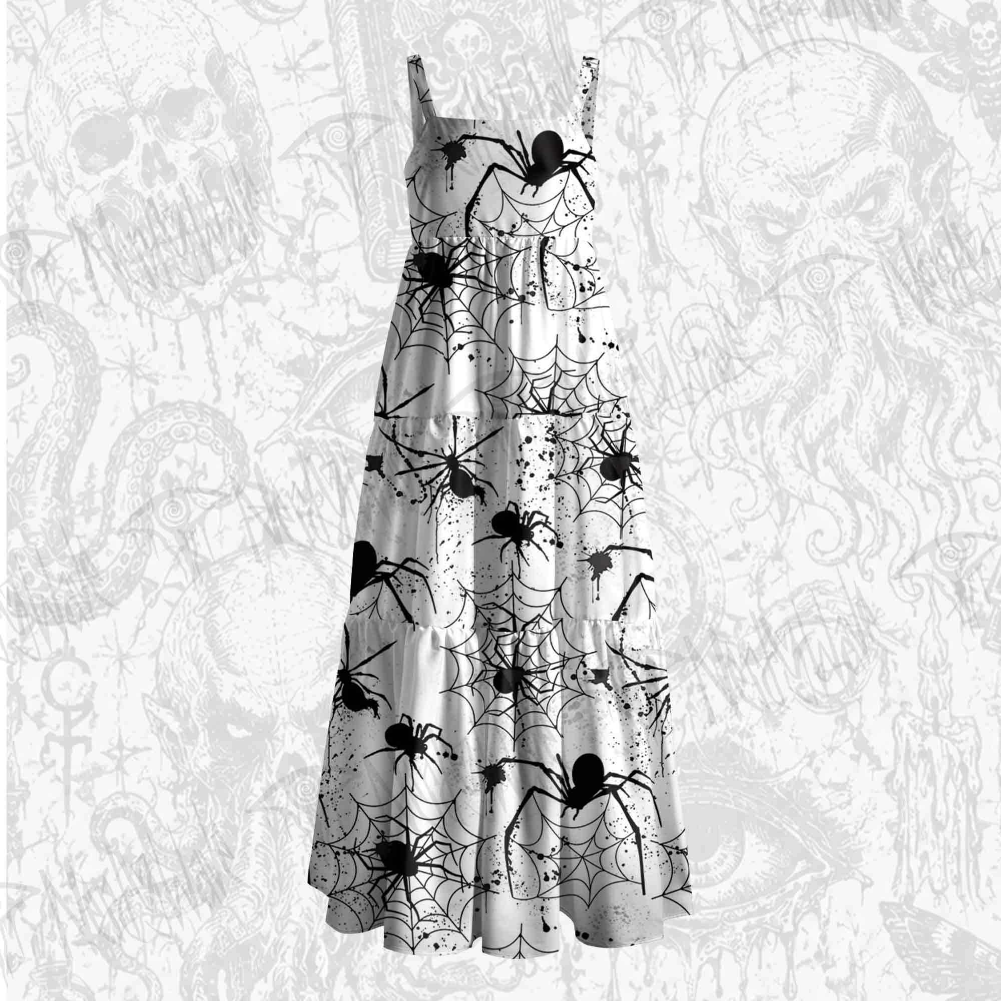 Spider Web Wide Straps Maxi Dress