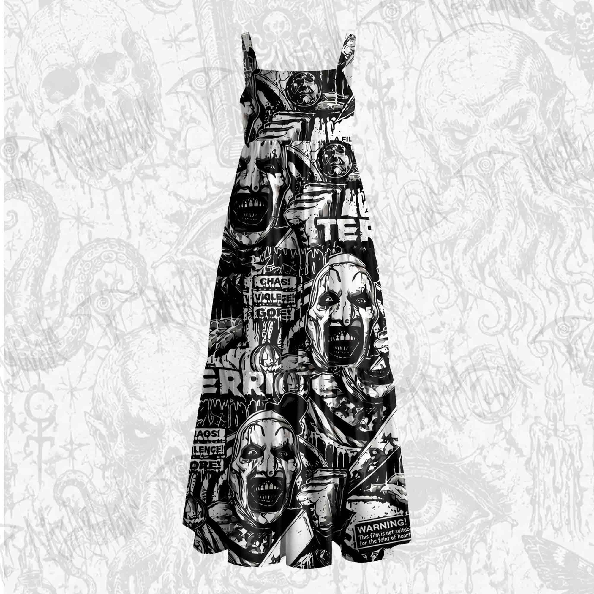 Warning Wide Straps Maxi Dress