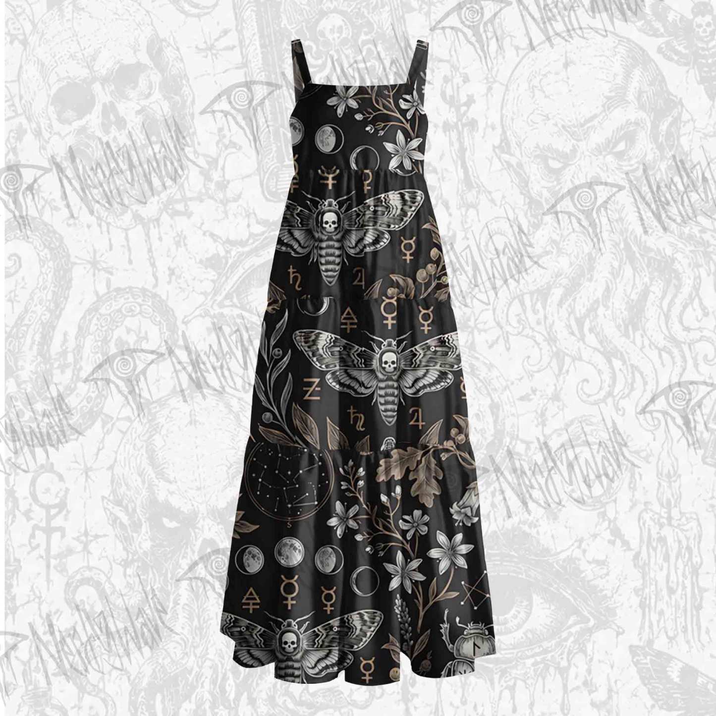 Cosmic Mystic Wide Straps Maxi Dress