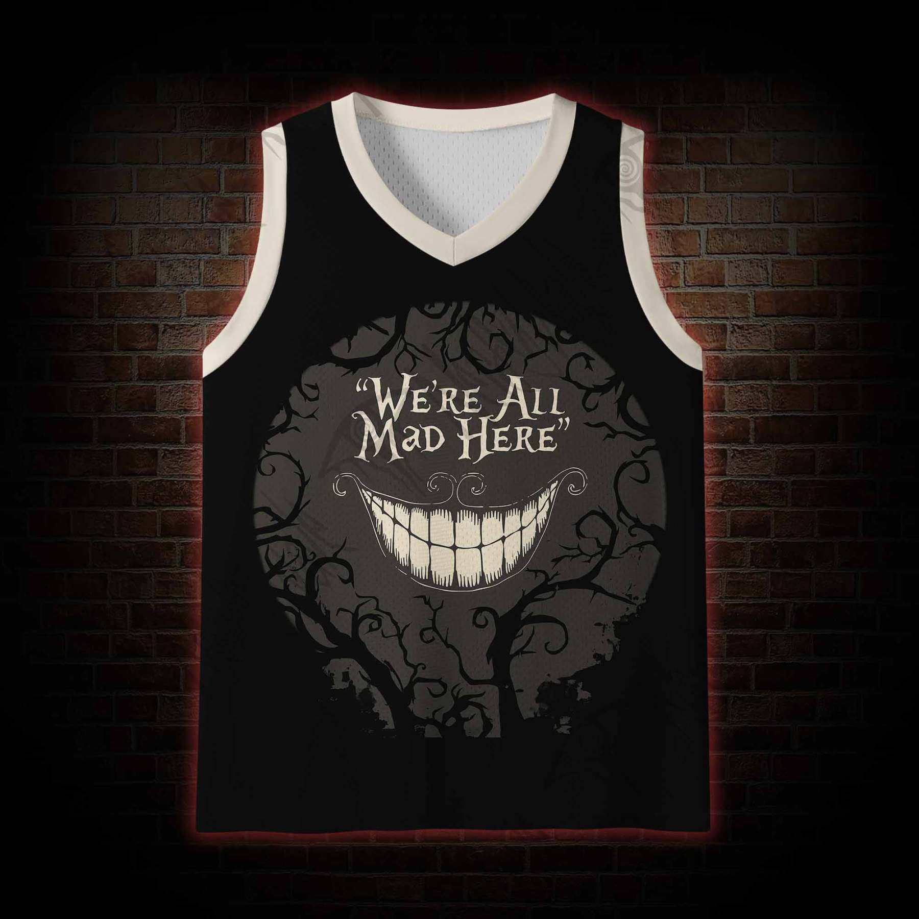 We're All Mad Here Mesh Jersey Tank Top