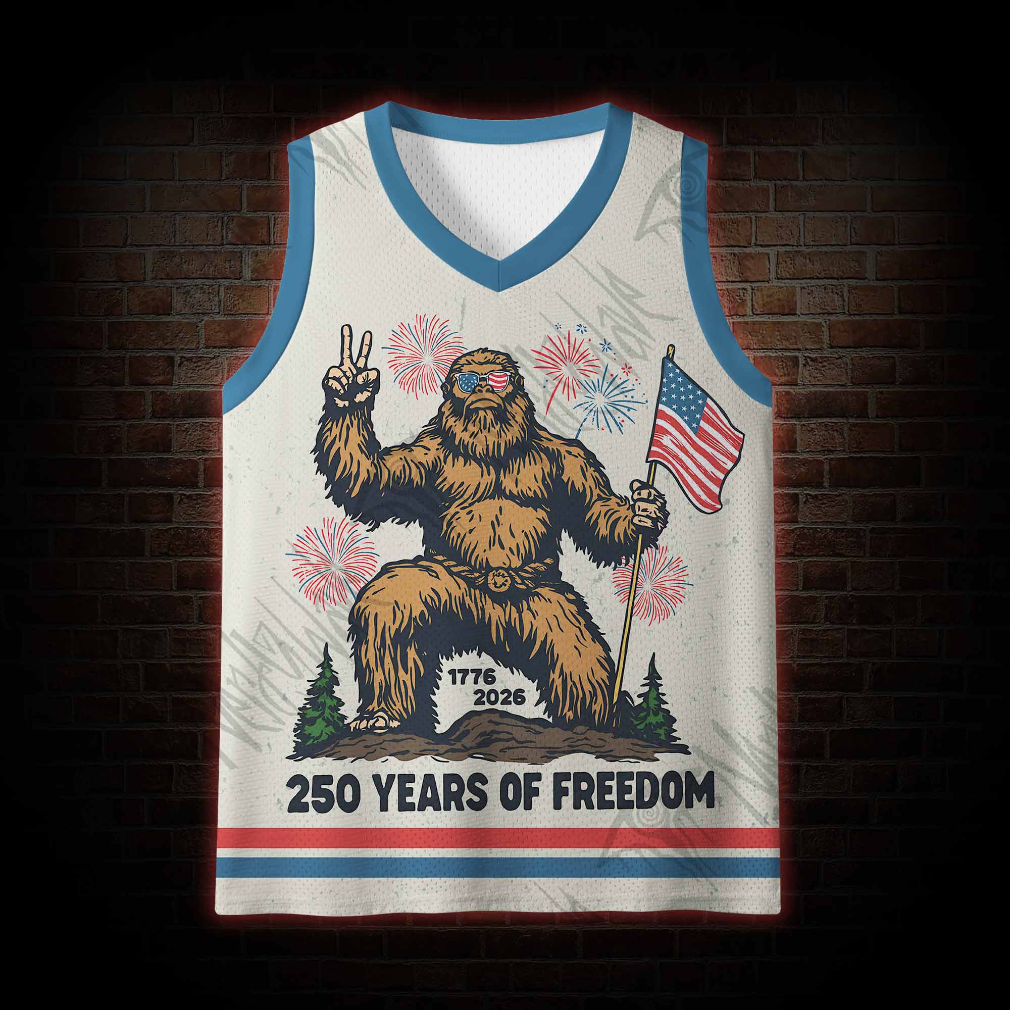 Bigfoot Believes in Freedom Mesh Jersey Tank Top