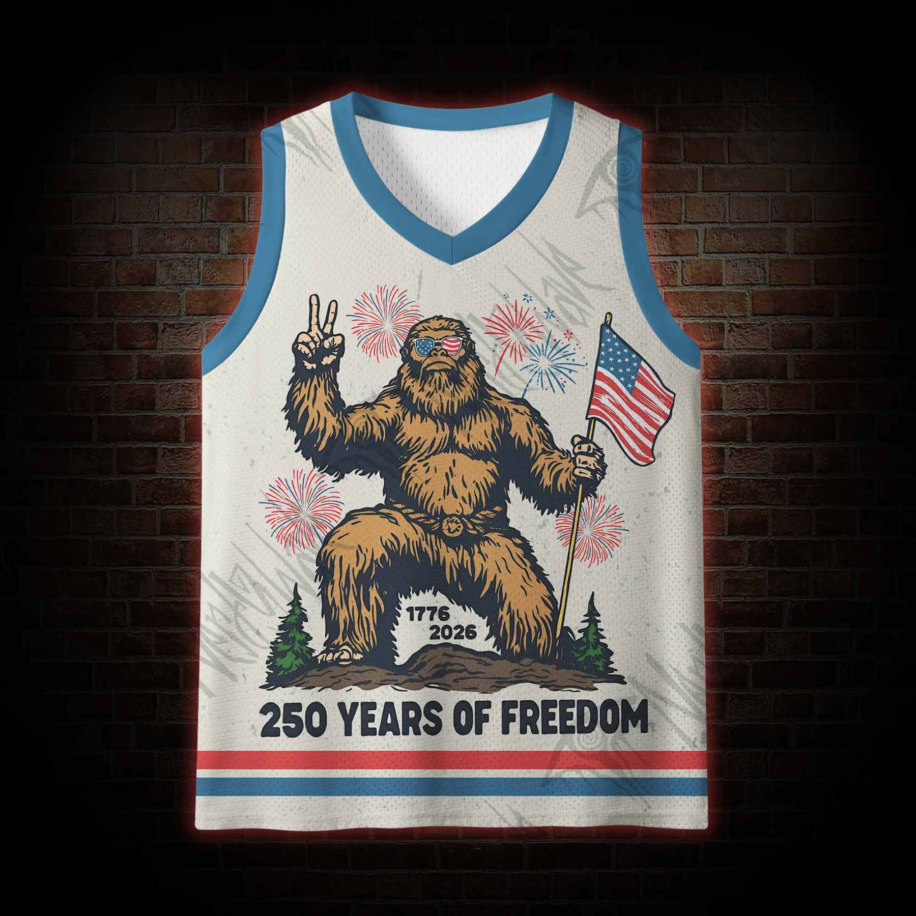 Bigfoot Believes in Freedom Mesh Jersey Tank Top