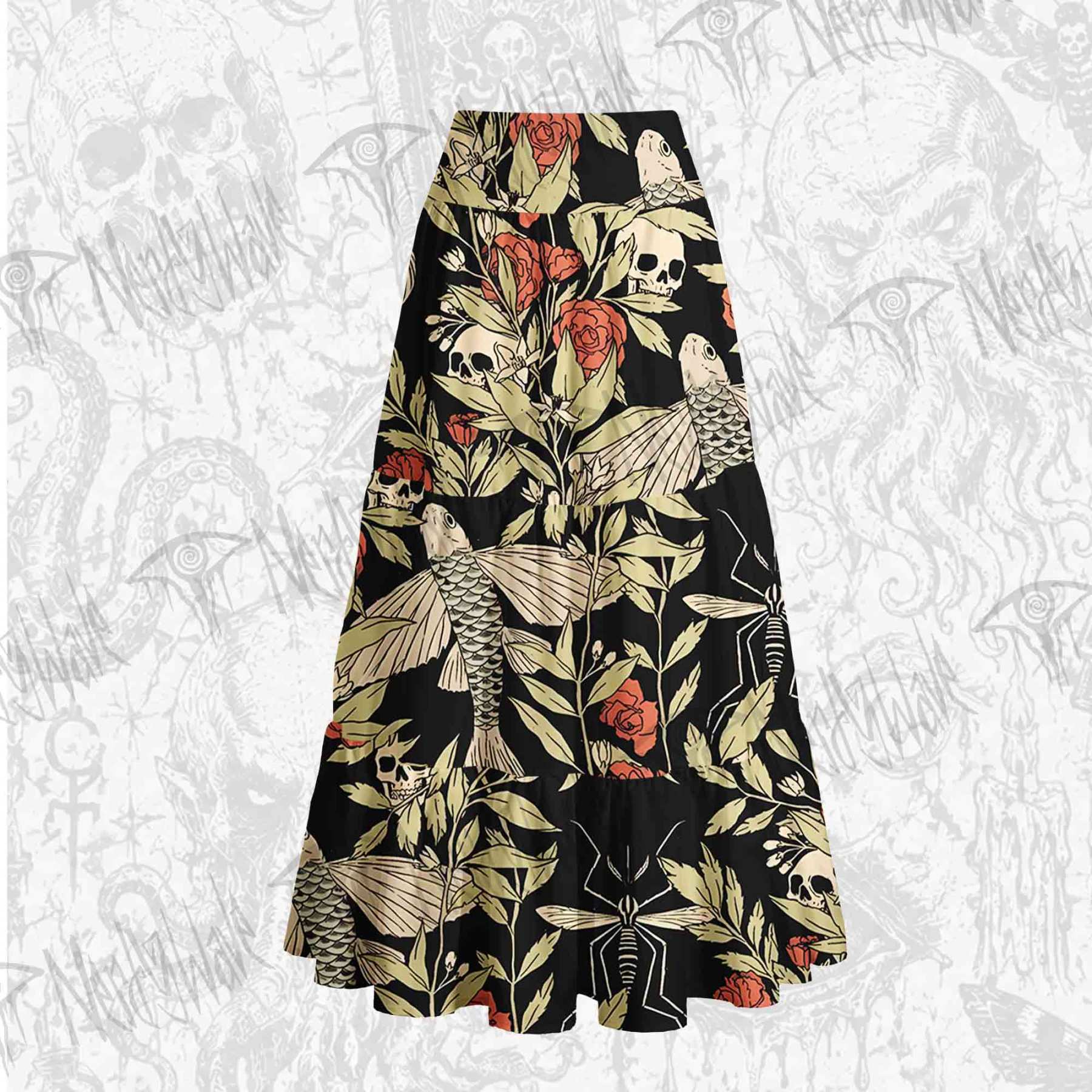 Skull and Flying Fish Tiered Skirt