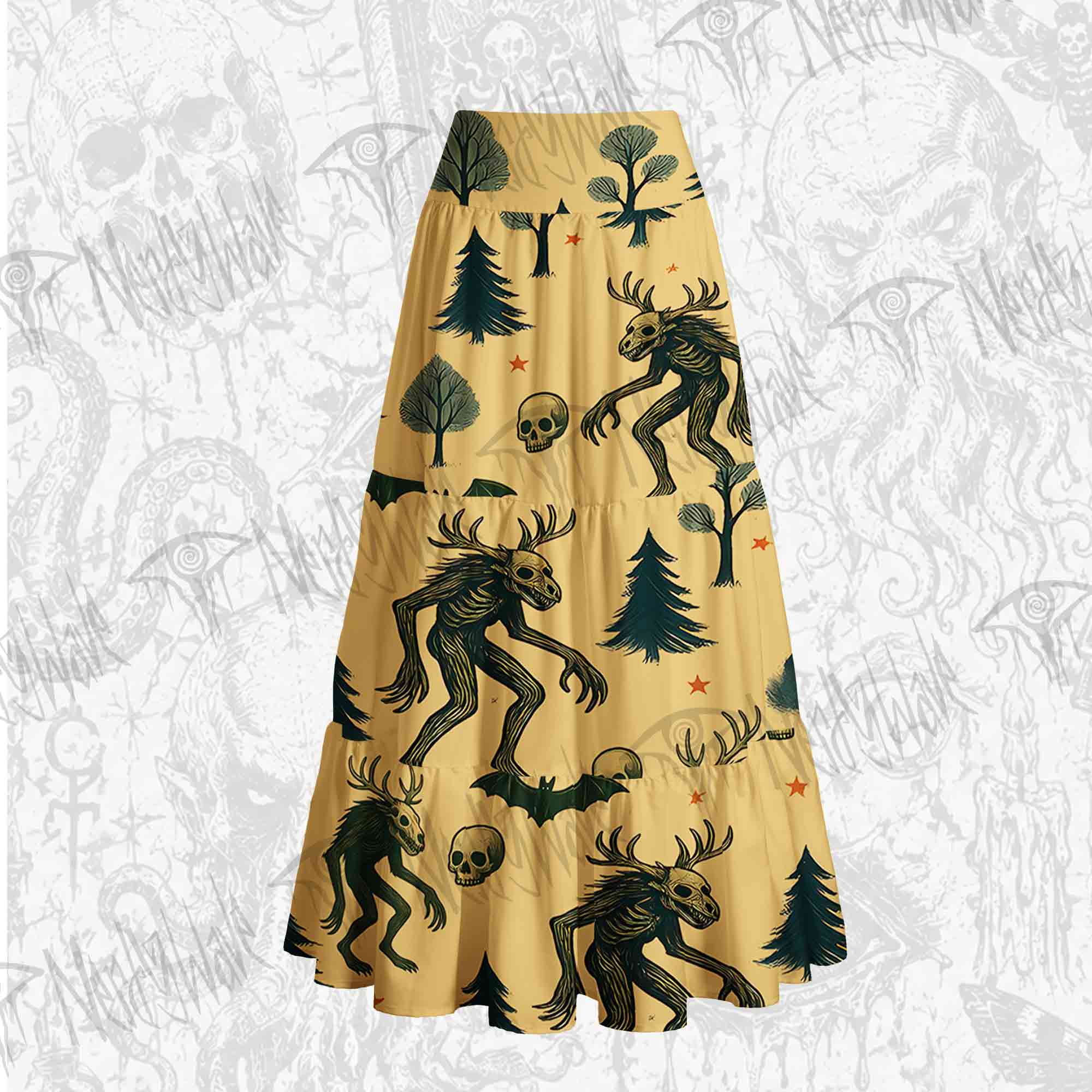 Wendigo in the Forest Tiered Skirt