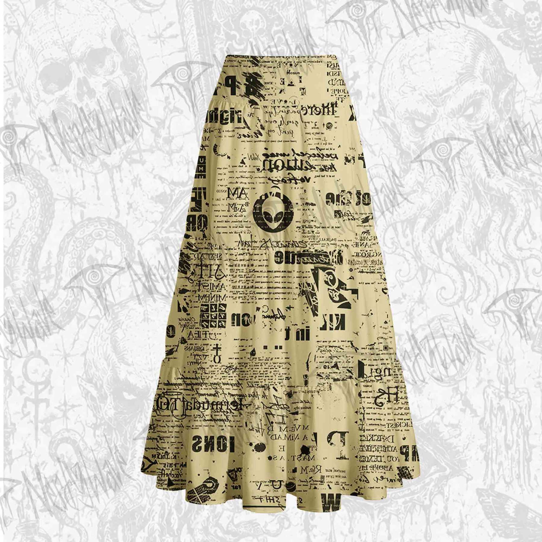 Alien Newspaper Cake Tiered Skirt