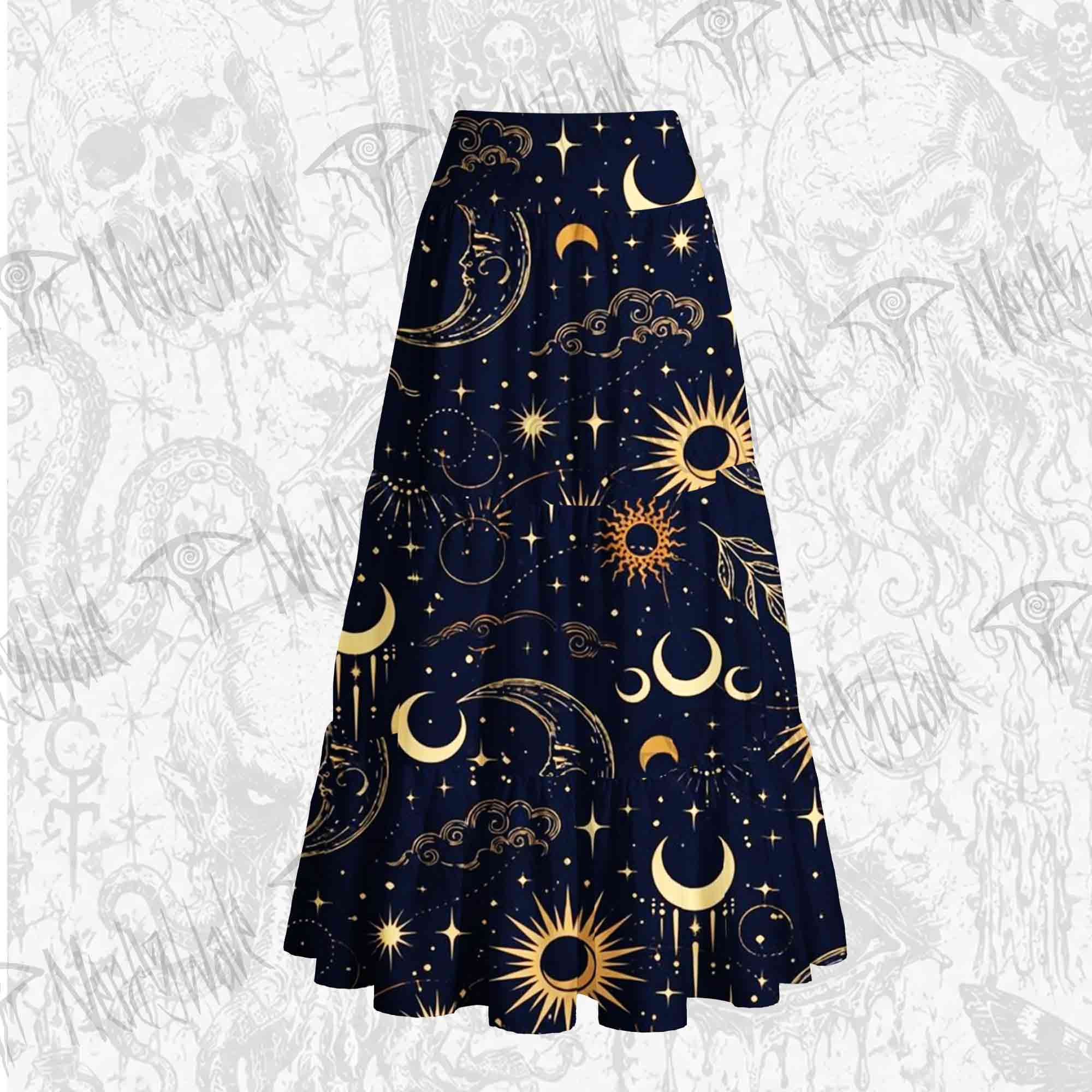 Celestial Aesthetic Cake Tiered Skirt