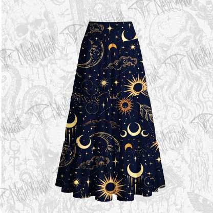 Celestial Aesthetic Cake Tiered Skirt