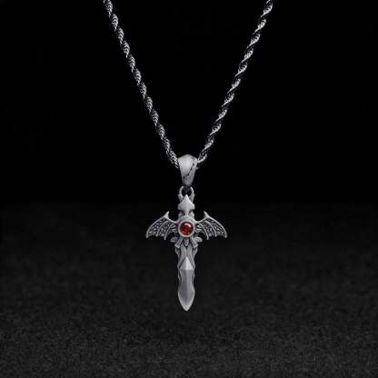 Gothic Bat Cross Necklace