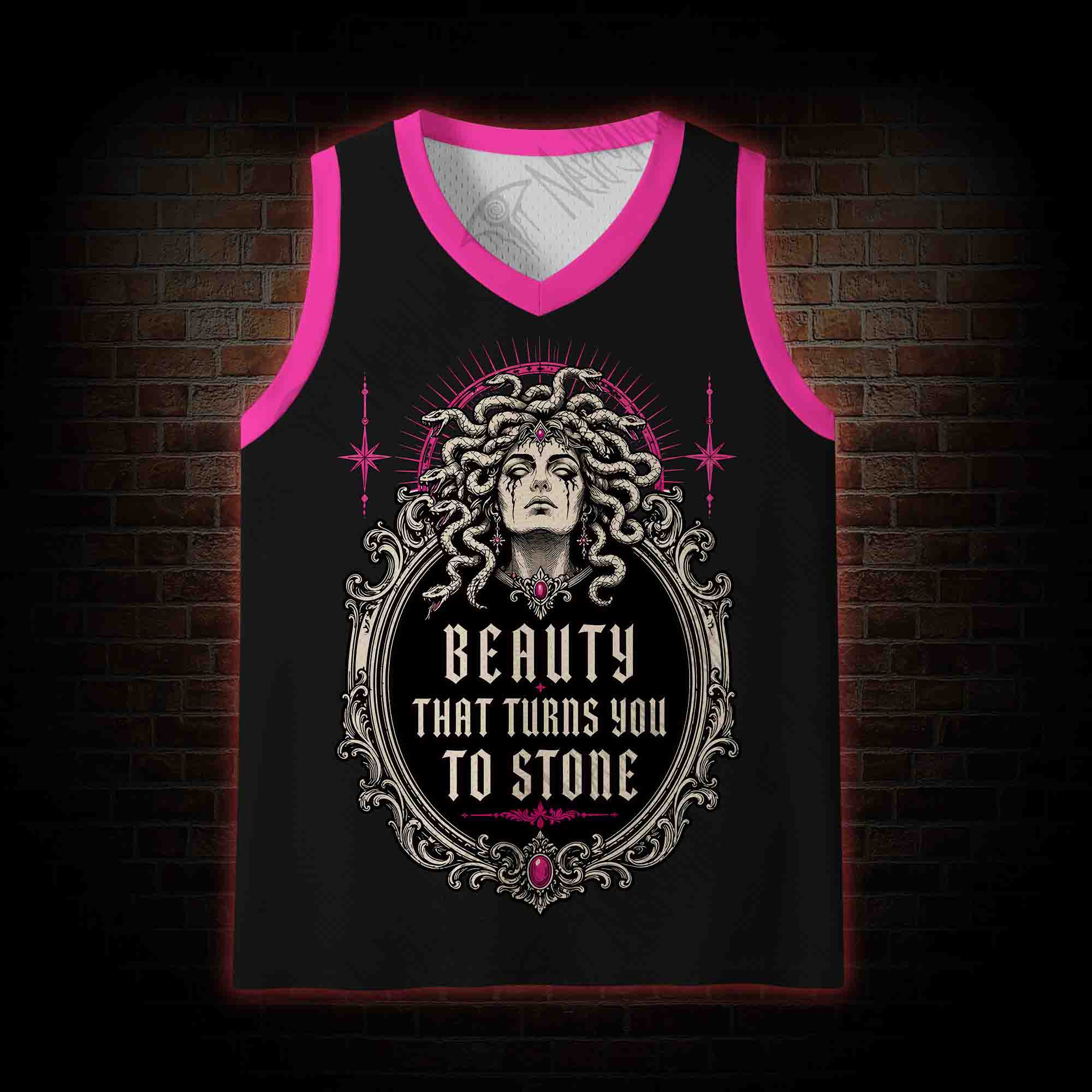Beauty That Turns You to Stone Mesh Jersey Tank Top