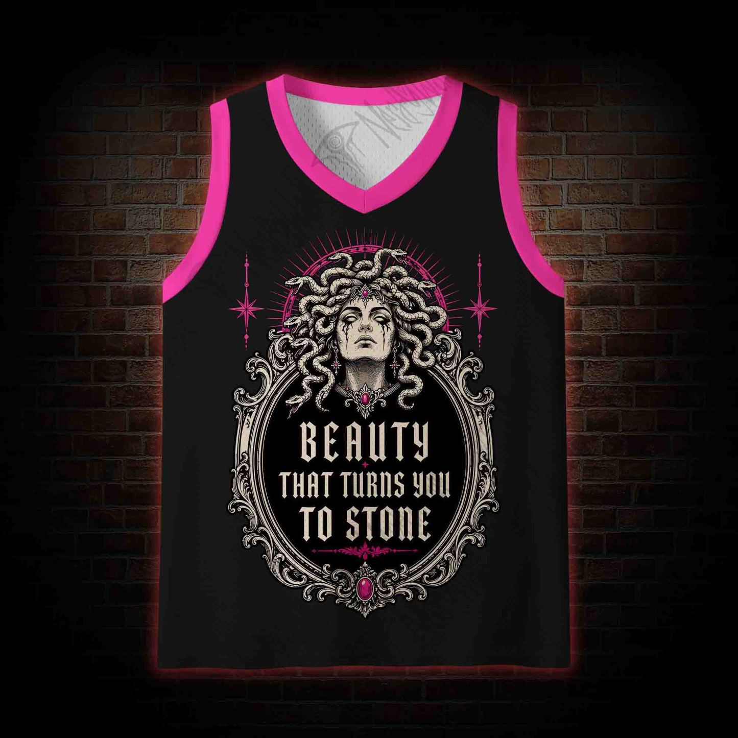 Beauty That Turns You to Stone Mesh Jersey Tank Top
