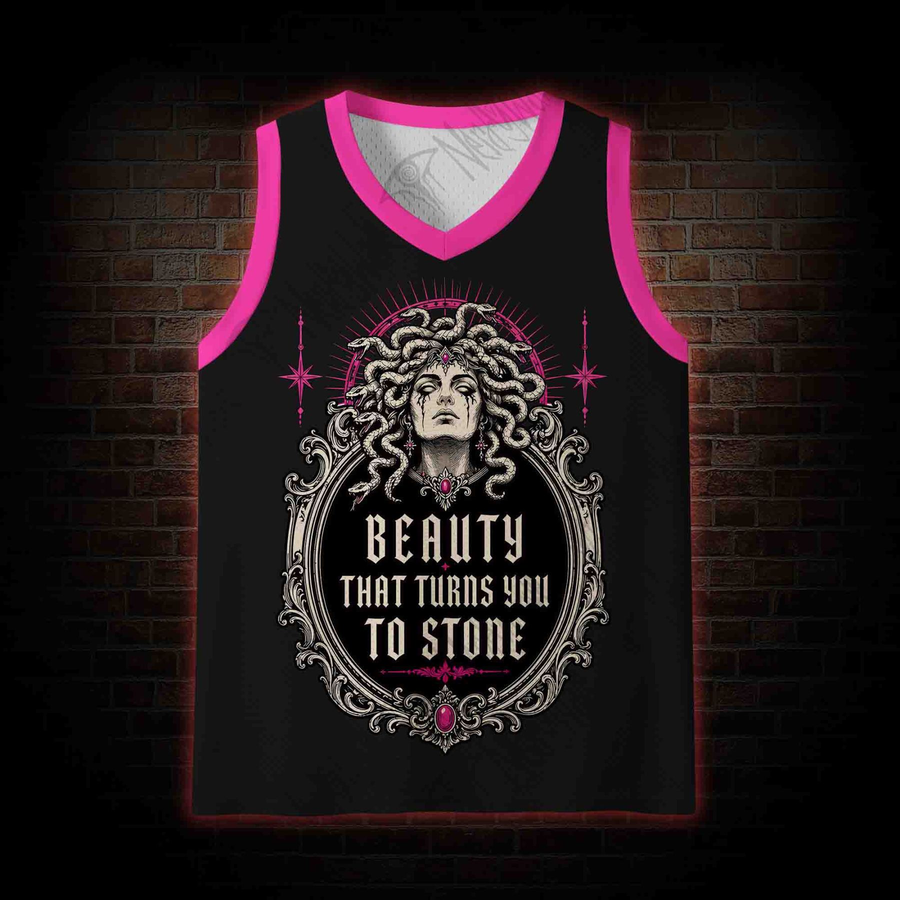 Beauty That Turns You to Stone Mesh Jersey Tank Top