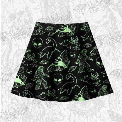 Cryptid Night Skateboard Skirts