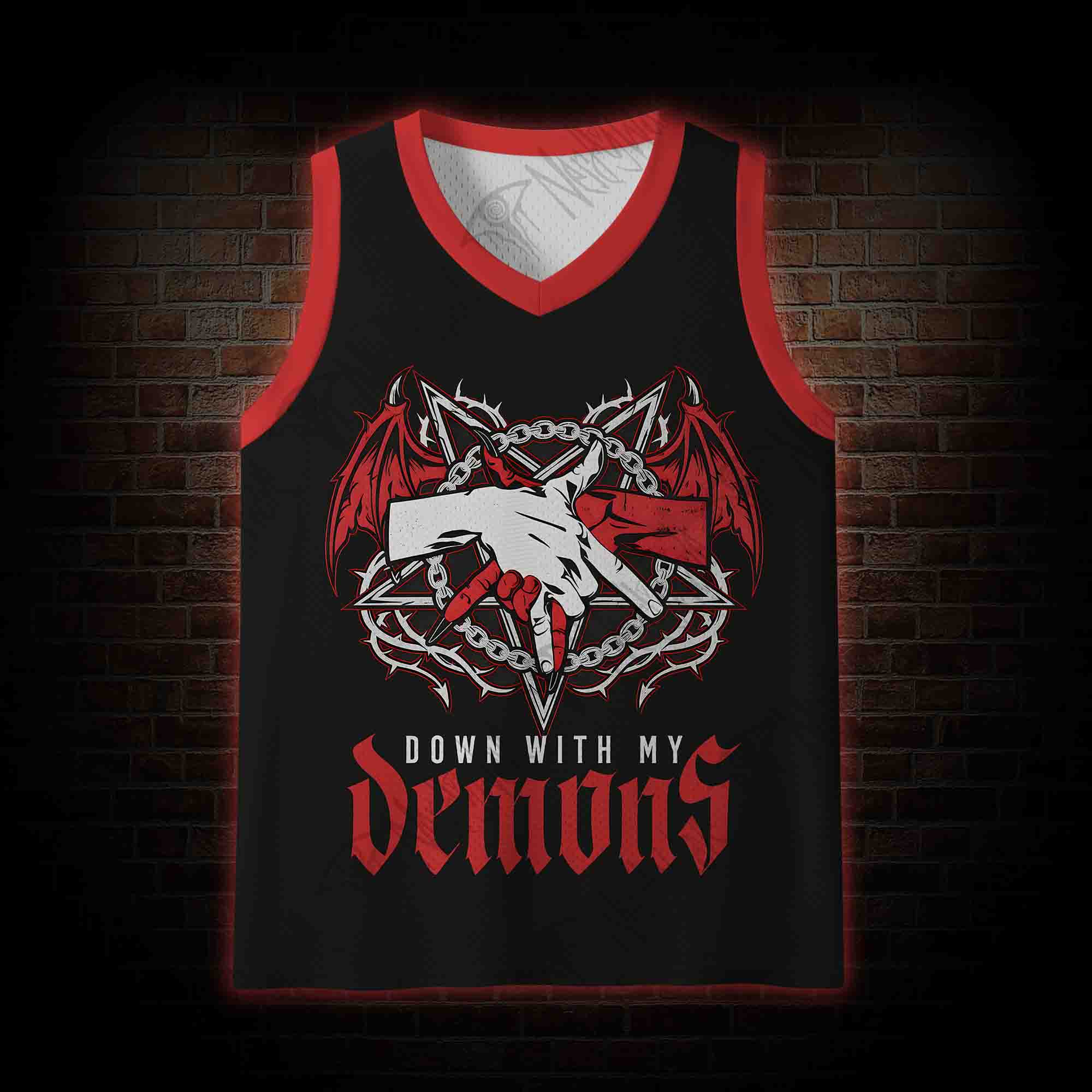 Down with My Demons Mesh Jersey Tank Top