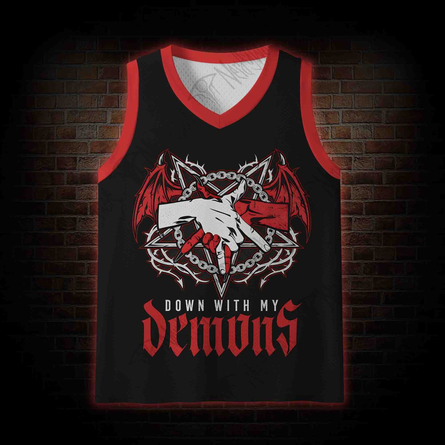 Down with My Demons Mesh Jersey Tank Top