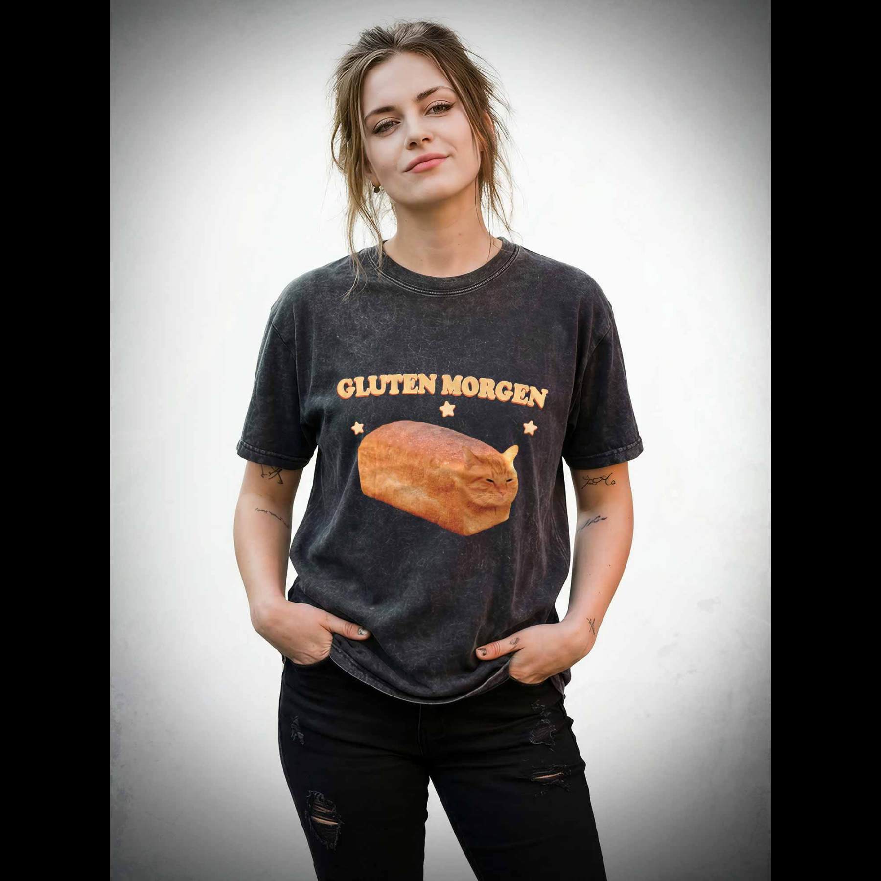 Silly Cats Washed T-shirt