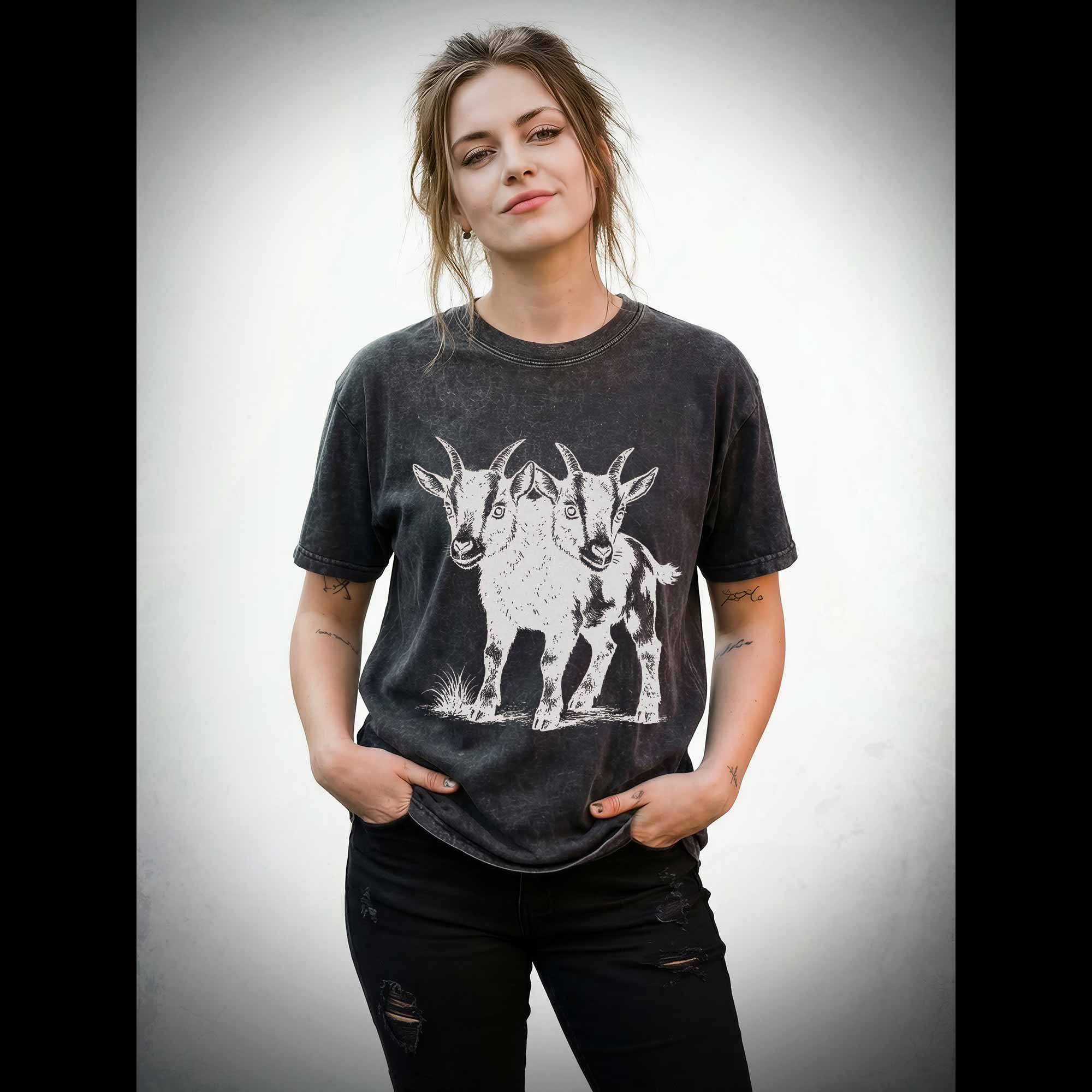 Two Headed Goat Washed T-shirt