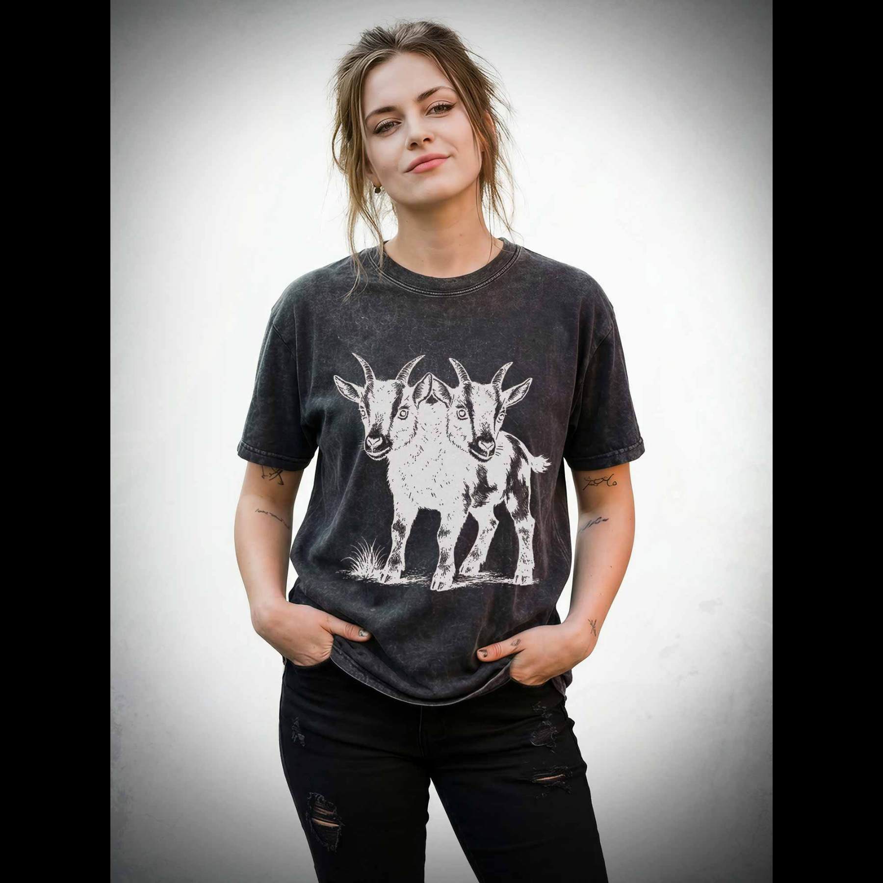 Two Headed Goat Washed T-shirt