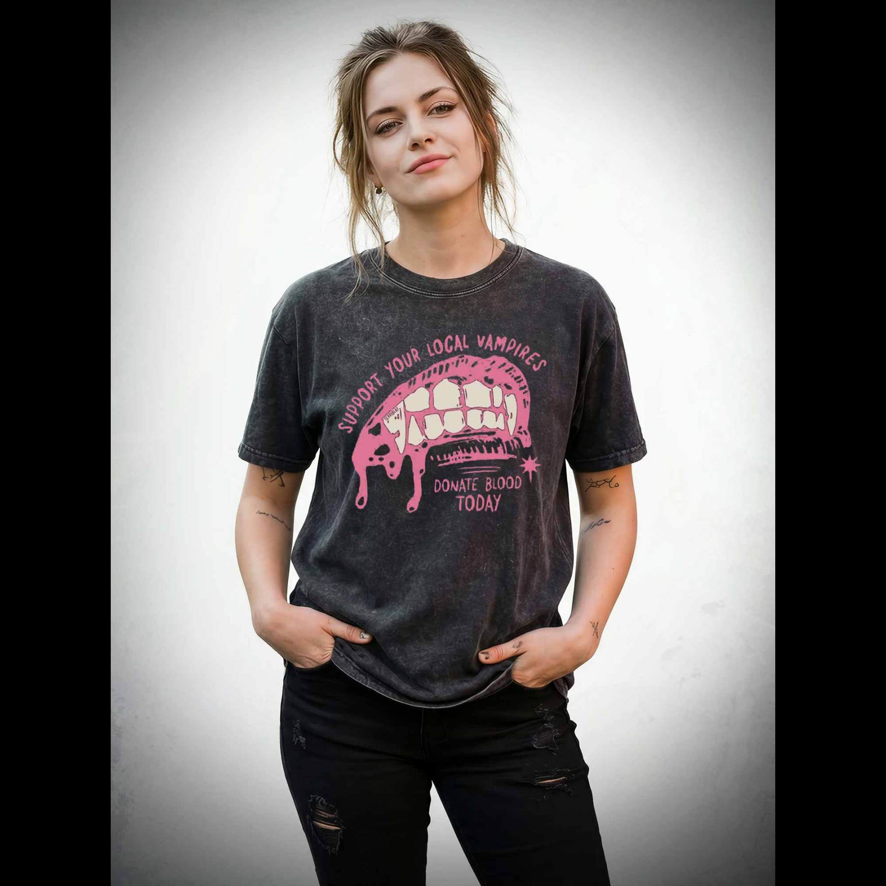 Support Local Vampires Washed T-shirt