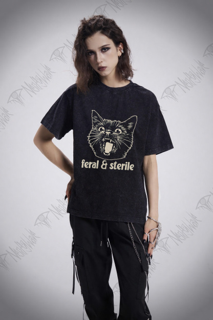 Feral and Sterile Cat Washed T-shirt