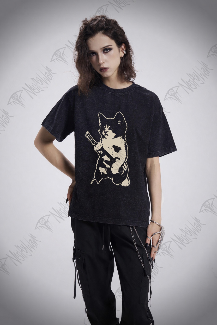 Rockstar Kitten Washed T-shirt