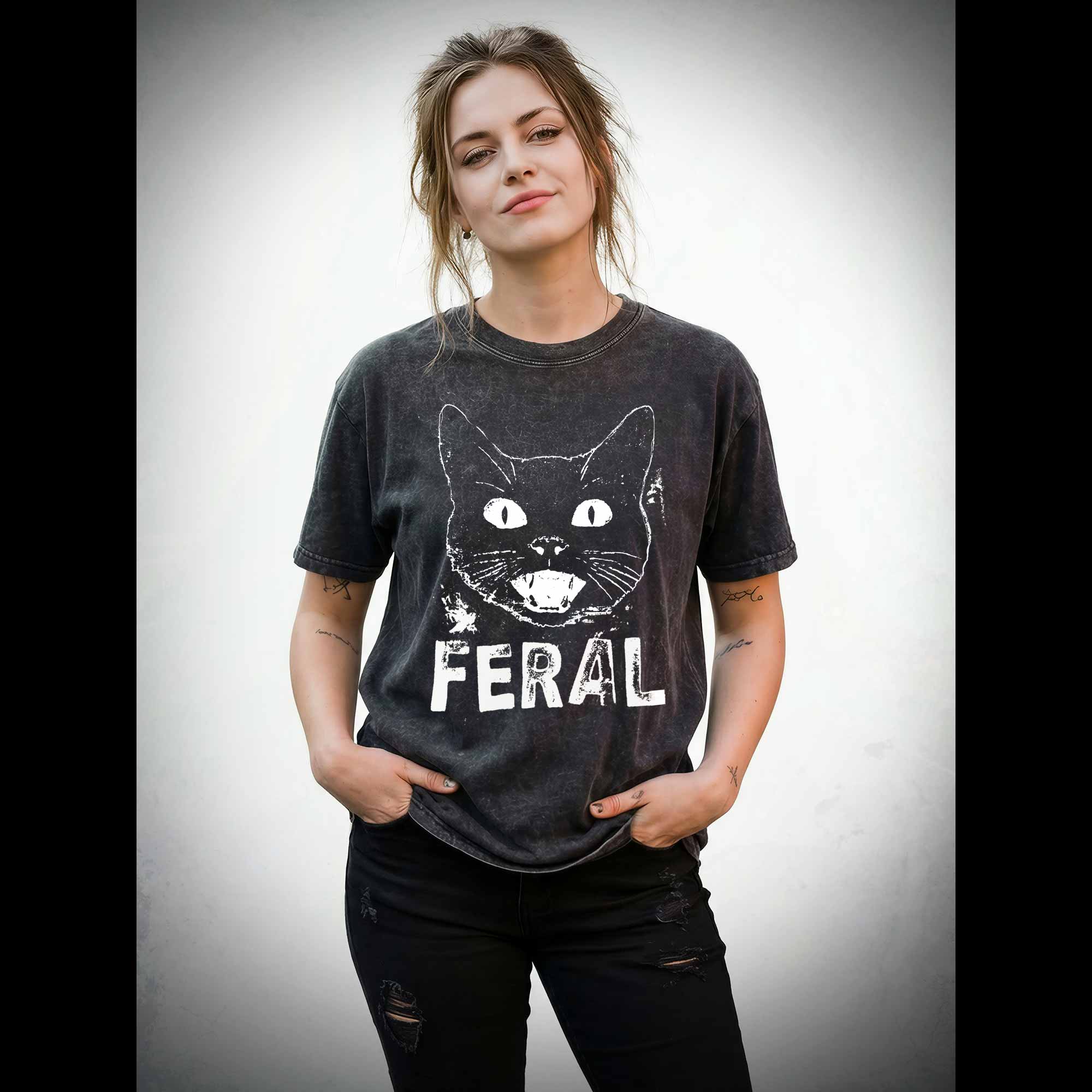 Feral Cat Washed T-shirt