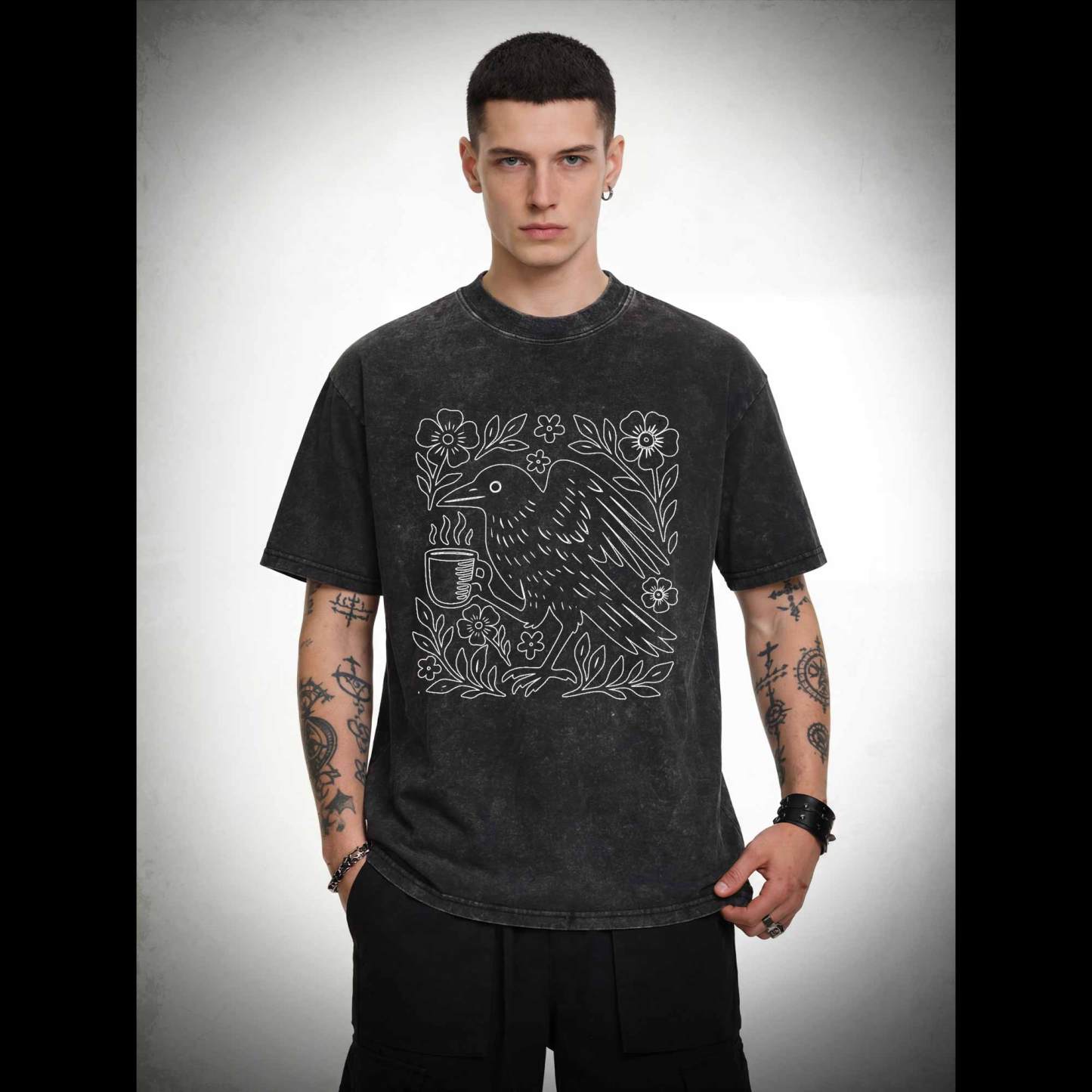 Bird Coffee Washed T-shirt