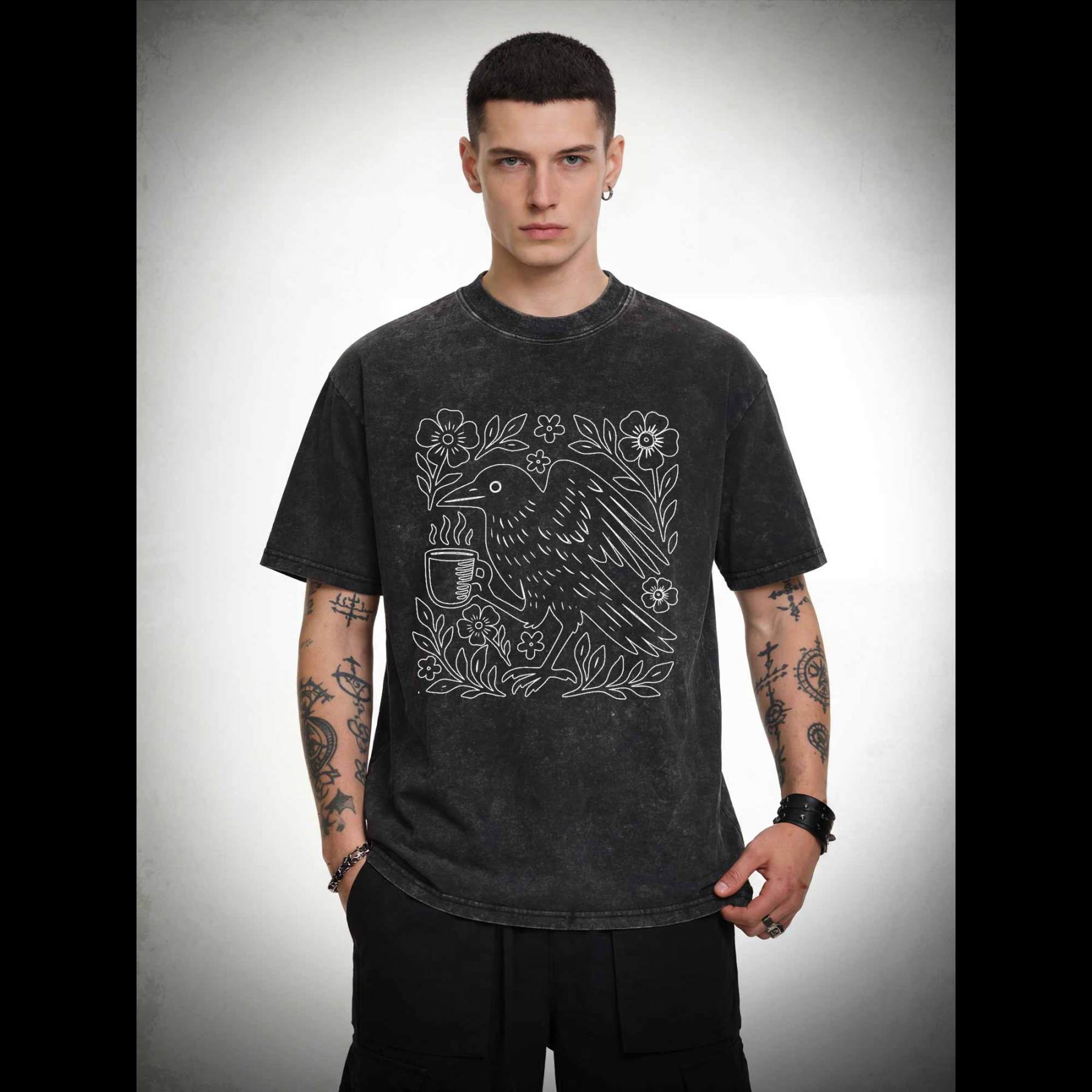 Bird Coffee Washed T-shirt