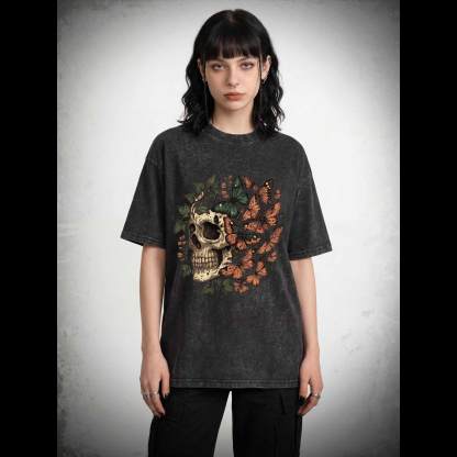 Skull & Butterflie Washed T-shirt
