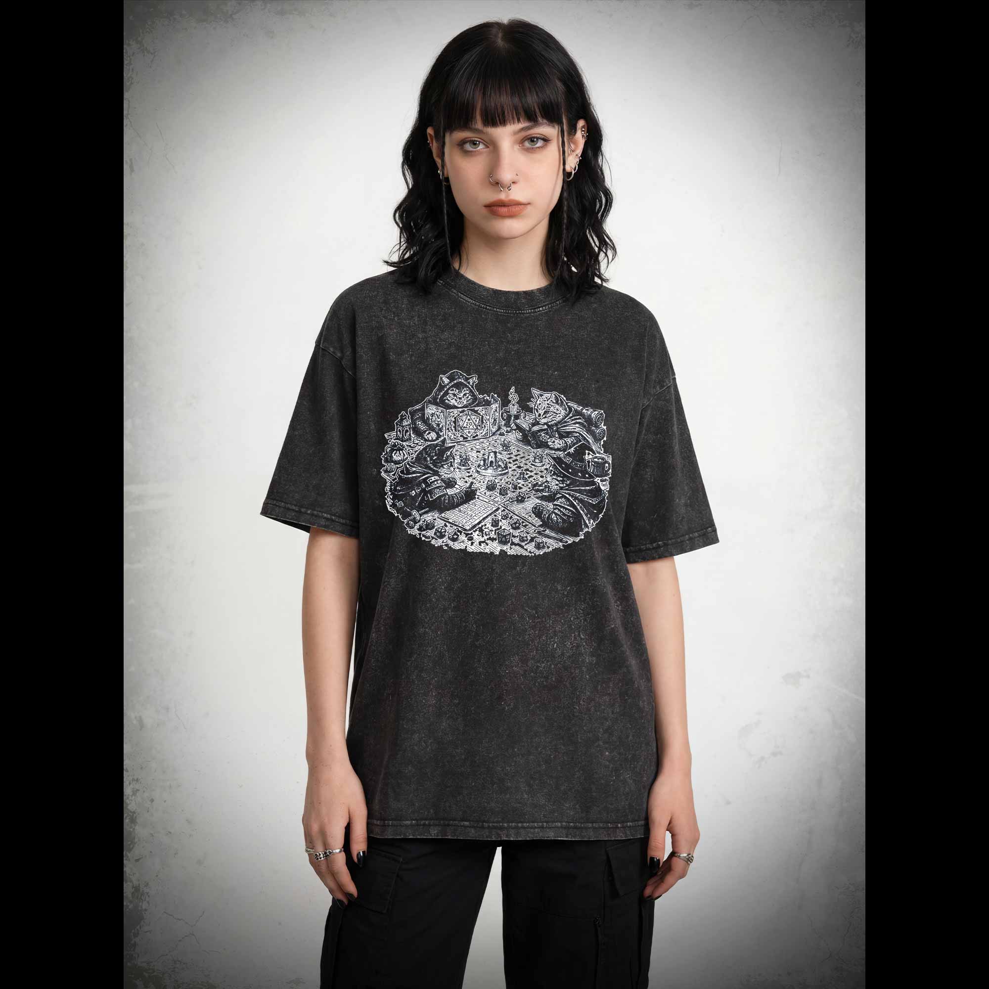 Kitten Cat Person Trendy Washed T-shirt