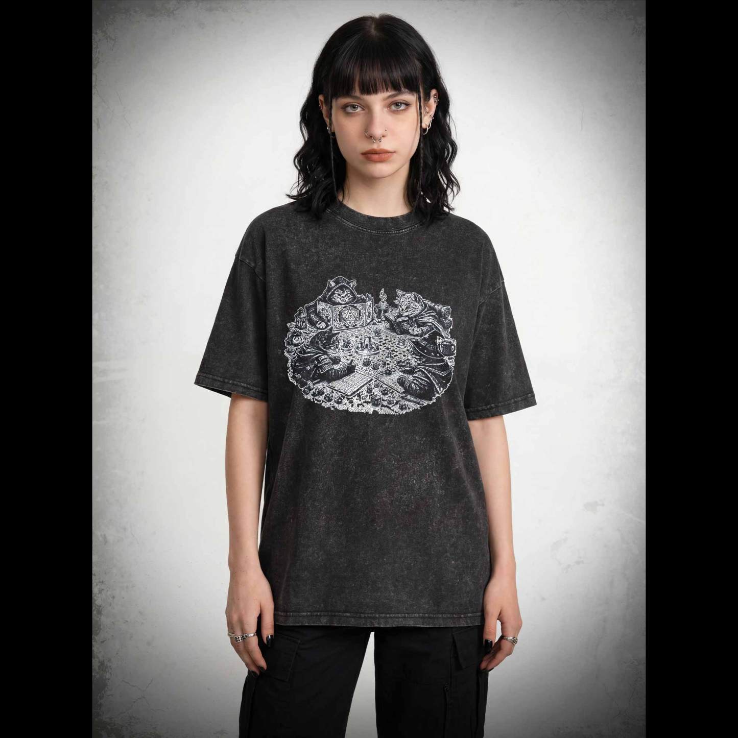 Kitten Cat Person Trendy Washed T-shirt