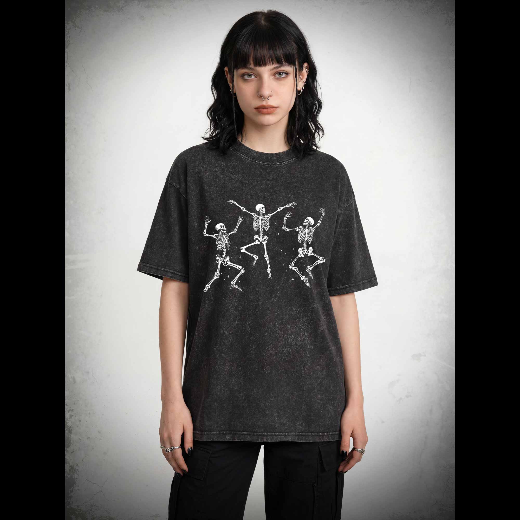Dancing Skeleton Washed T-shirt
