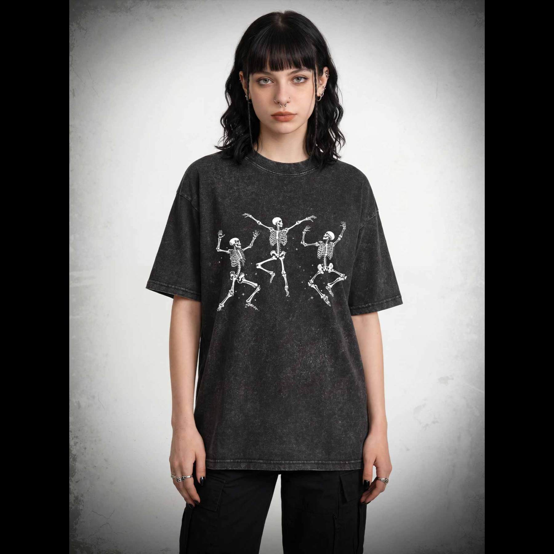 Dancing Skeleton Washed T-shirt