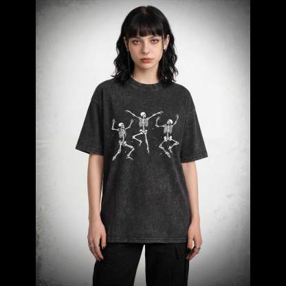 Dancing Skeleton Washed T-shirt