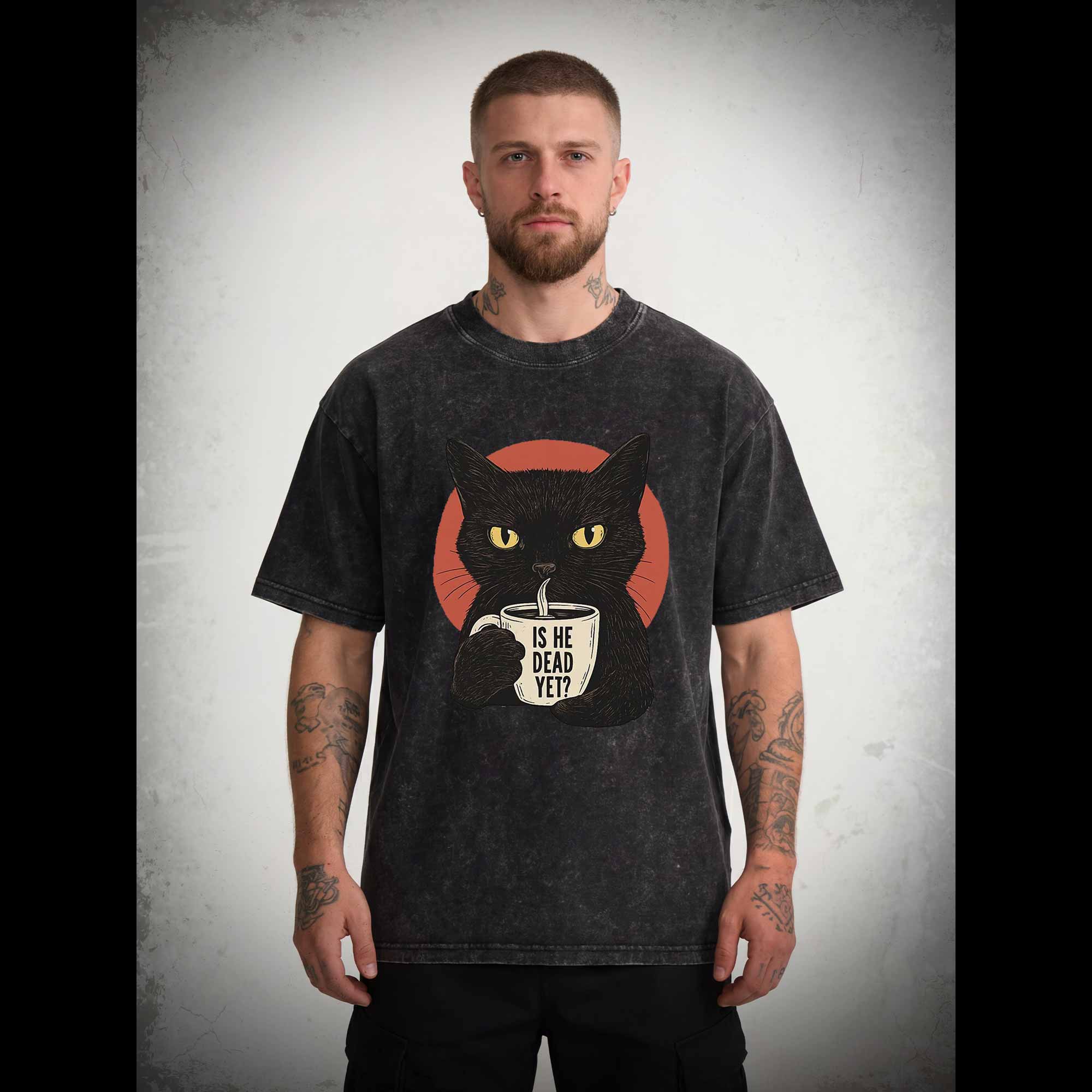 Is He Dead Yet Cat Washed T-shirt