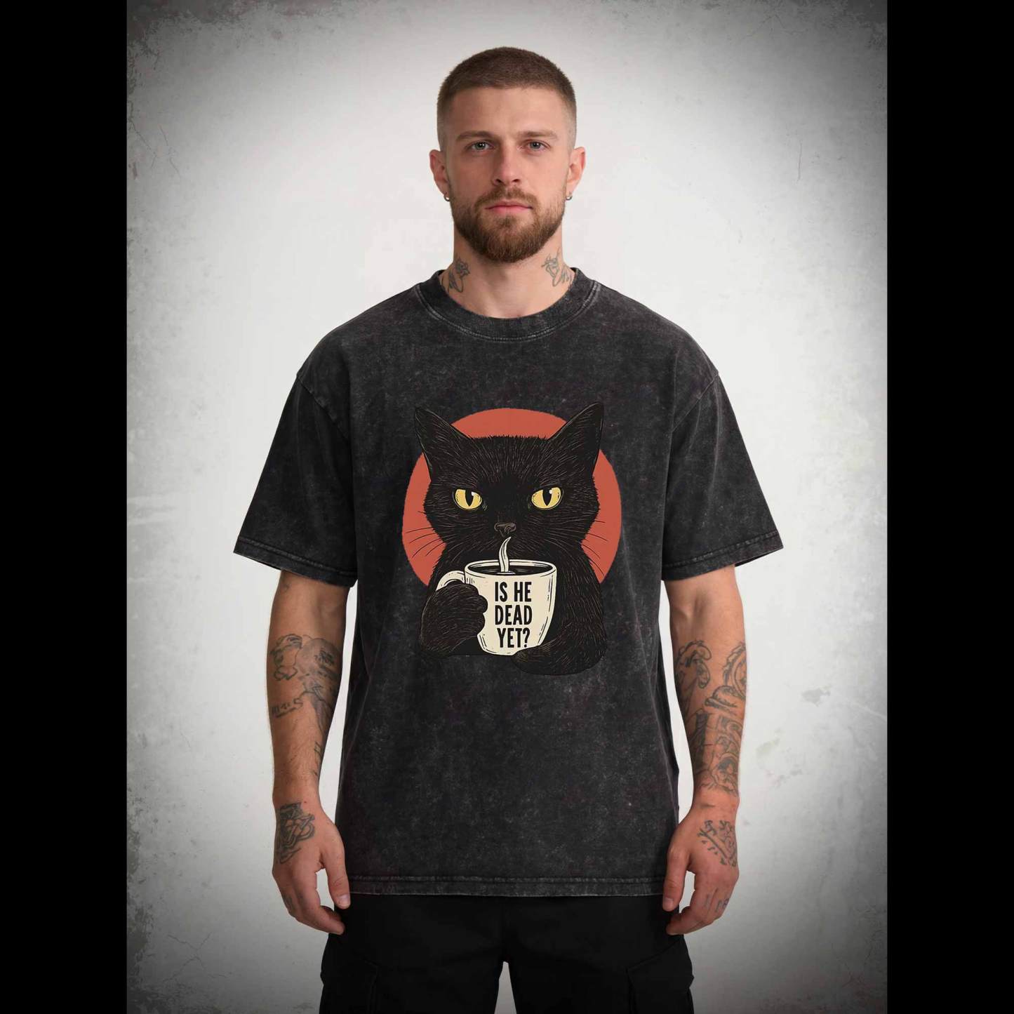 Is He Dead Yet Cat Washed T-shirt