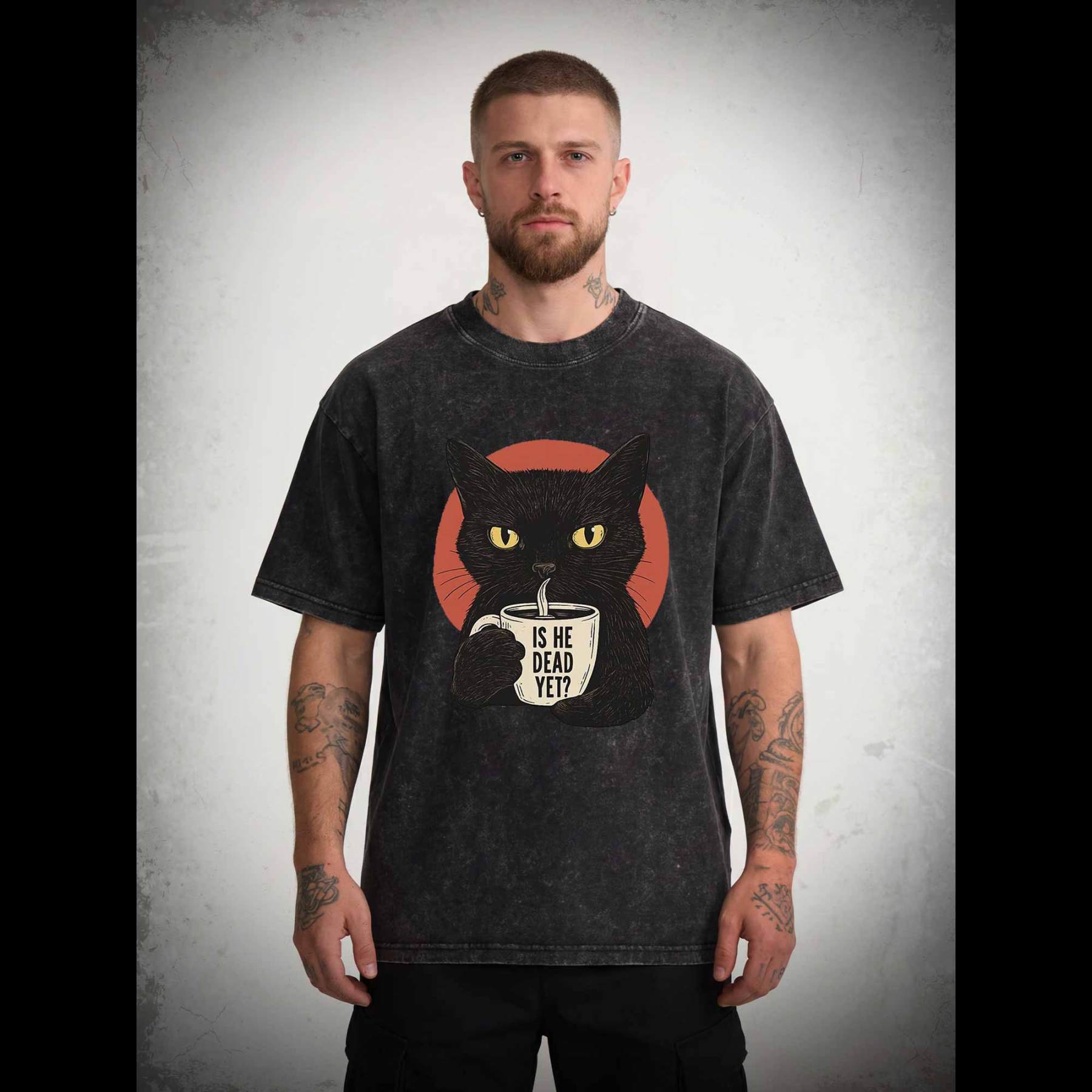 Is He Dead Yet Cat Washed T-shirt