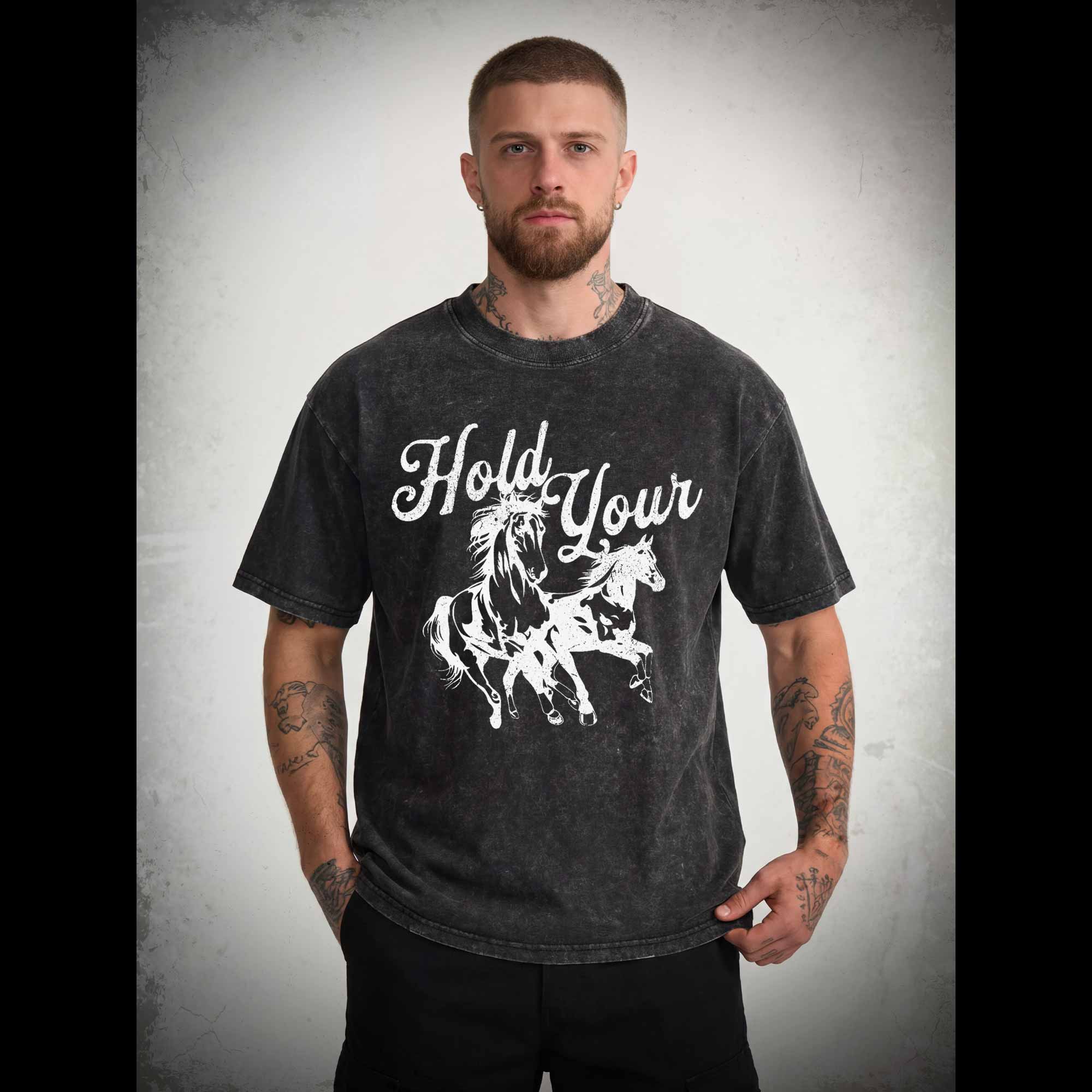 Hold Your Horses Washed T-shirt