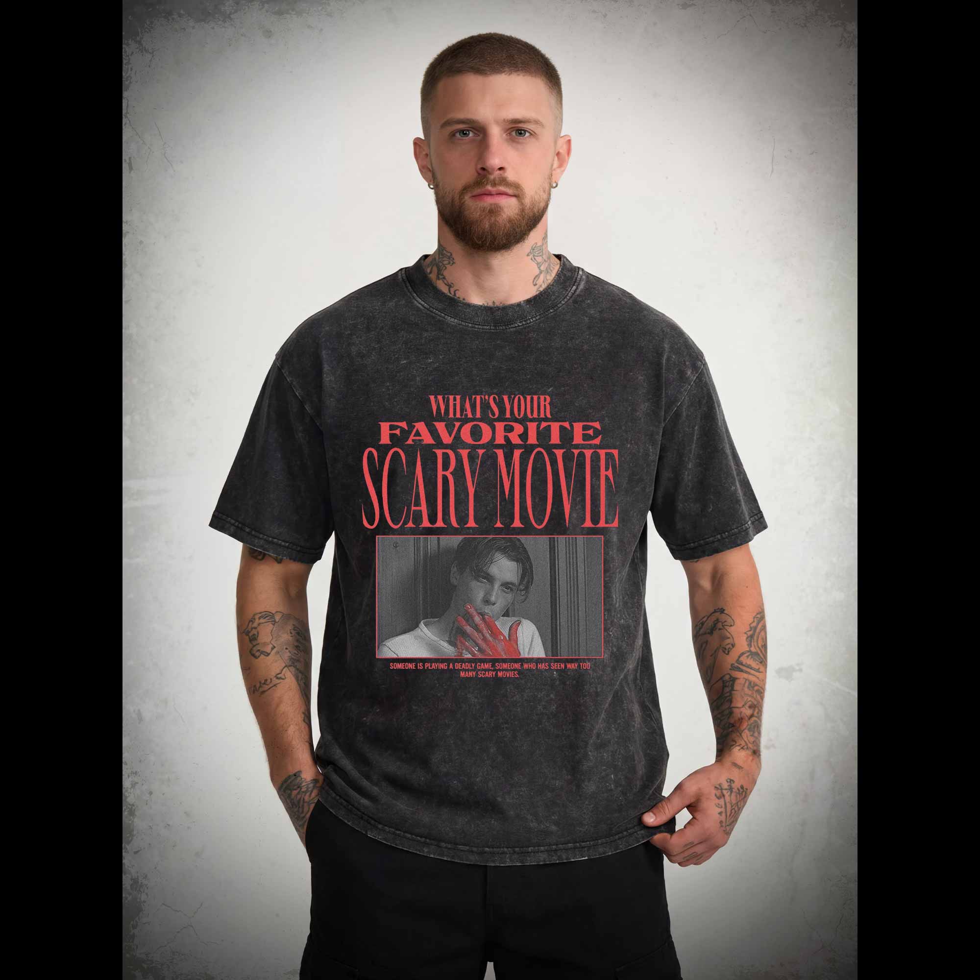What's Your Favorite Scary Movie Washed T-shirt